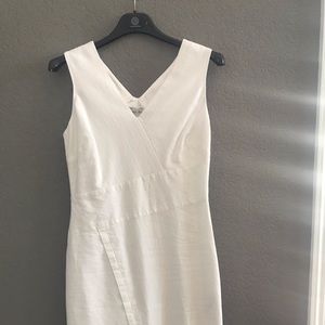 White House Black Market, White Linen Dress